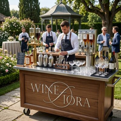 Profesjonalny mobilny bar spritz Fiora Wines z pełnym wyposażeniem logistycznym